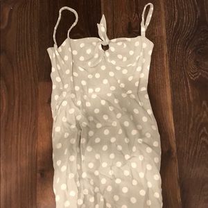 Green and white dress